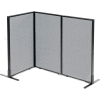 Interion® Freestanding 3-Panel Corner Room Divider, 24-1/4"W x 42"H Panels, Gray