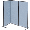 Interion® Freestanding 3-Panel Corner Room Divider, 24-1/4"W x 60"H Panels, Blue