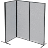 Interion® Freestanding 3-Panel Corner Room Divider, 24-1/4"W x 60"H Panels, Gray