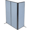 Interion® Freestanding 3-Panel Corner Room Divider, 24-1/4"W x 72"H Panels, Blue