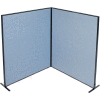 Interion® Freestanding 2-Panel Corner Room Divider, 60-1/4"W x 72"H Panels, Blue