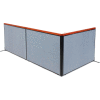 Interion® Freestanding 3-Panel Corner Room Divider, 60-1/4"W x 72"H Panels, Blue