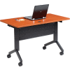 Interion® Flip-Top Training Table, 48"L x 24"W, Cherry