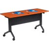 Interion® Flip-Top Training Table, 60"L x 24"W, Cherry
