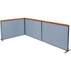 Deluxe Freestanding 3-Panel Corner Room Divider, 60-1/4"W x 43-1/2"H, Blue