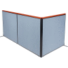 Interion® Deluxe Freestanding 3-Panel Corner Room Divider, 60-1/4"W x 61-1/2"H, Blue
