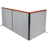 Interion® Deluxe Freestanding 3-Panel Corner Room Divider, 60-1/4"W x 61-1/2"H, Gray