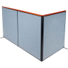 Interion® Deluxe Freestanding 3-Panel Corner Room Divider, 60-1/4"W x 73-1/2"H, Blue