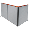 Interion® Deluxe Freestanding 3-Panel Corner Room Divider, 60-1/4"W x 73-1/2"H, Gray
