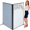 Interion® Freestanding 2-Panel Corner Room Divider with Whiteboard, 36-1/4"W x 60"H, Blue