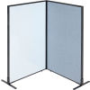 Freestanding 2-Panel Corner Room Divider with Whiteboard, 36-1/4 W x 60 H, Blue
																			