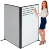 Interion® Freestanding 2-Panel Corner Room Divider with Whiteboard, 36-1/4"W x 60"H, Gray