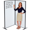 Interion® Freestanding 2-Panel Corner Room Divider with Whiteboard, 36-1/4"W x 72"H