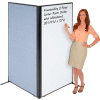Interion® Freestanding 2-Panel Corner Room Divider with Whiteboard, 36-1/4"W x 72"H, Blue