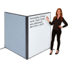 Interion® Freestanding 2-Panel Corner Room Divider with Whiteboard, 48-1/4"W x 60"H, Blue