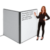 Interion® Freestanding 2-Panel Corner Room Divider with Whiteboard, 48-1/4"W x 60"H, Gray