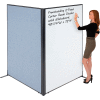 Interion® Freestanding 2-Panel Corner Room Divider with Whiteboard, 48-1/4"W x 72"H, Blue