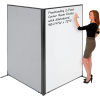 Freestanding 2-Panel Corner Room Divider with Whiteboard, 48-1/4 W x 72 H, Gray
																			