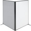 Freestanding 2-Panel Corner Room Divider with Whiteboard, 48-1/4 W x 72 H, Gray
																			