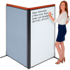 Interion® Deluxe Freestanding 2-Panel Corner Room Divider w/Whiteboard 36-1/4"W x 61-1/2"H Blue