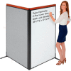 Interion® Deluxe Freestanding 2-Panel Corner Room Divider w/Whiteboard 36-1/4"W x 61-1/2"H Gray