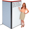 Interion® Deluxe Freestanding 2-Panel Corner Room Divider w/Whiteboard 36-1/4"W x 73-1/2"H Blue
