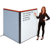 Interion® Deluxe Freestanding 2-Panel Corner Room Divider w/Whiteboard 48-1/4"W x 61-1/2"H Blue