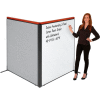 Interion® Deluxe Freestanding 2-Panel Corner Room Divider w/Whiteboard 48-1/4"W x 61-1/2"H Gray