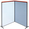 Deluxe Freestanding 2-Panel Corner Room Divider with Whiteboard, 48-1/4 W x 73-1/2 H, Blue
																			
