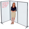 Interion® Freestanding 3-Panel Corner Room Divider with Whiteboard, 36-1/4"W x 72"H