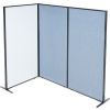 Freestanding 3-Panel Corner Room Divider with Whiteboard, 36-1/4 W x 72 H, Blue
																			