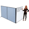 Interion® Freestanding 3-Panel Corner Room Divider with Whiteboard, 48-1/4"W x 60"H, Blue