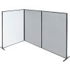 Freestanding 3-Panel Corner Room Divider with Whiteboard, 48-1/4 W x 72 H, Gray
																			