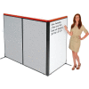 Interion® Deluxe Freestanding 3-Panel Corner Room Divider w/Whiteboard 36-1/4"W x 61-1/2"H Gray