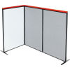 Deluxe Freestanding 3-Panel Corner Room Divider with Whiteboard, 36-1/4 W x 61-1/2 H, Gray
																			