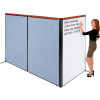 Interion® Deluxe Freestanding 3-Panel Corner Room Divider w/Whiteboard 48-1/4"W x 73-1/2"H Blue