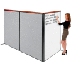 Interion® Deluxe Freestanding 3-Panel Corner Room Divider w/Whiteboard 48-1/4"W x 73-1/2"H Gray