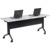 Interion® Flip-Top Training Table, 72"L x 24"W, Gray