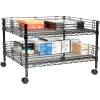 Nexel 2-Shelf Black Wire Shelf Copier Stand/Media Supply Cart, 32"W x 30"D x 20"H