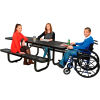 96 in. ADA Expanded Metal Picnic Table, Black
																			
