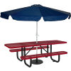 96in ADA Expanded Metal Picnic Table, Red
																			