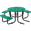 Global Industrial 46" Round Picnic Table, Wheelchair Accessible, Green