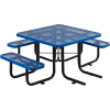 Global Industrial 46" Wheelchair Accessible Square Outdoor Steel Picnic Table, Blue