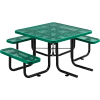Global Industrial 46" Wheelchair Accessible Square Outdoor Steel Picnic Table, Green