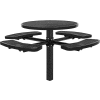Global Industrial 46" Round Picnic Table, In Ground Mount, Expanded Metal, Black