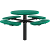 Global Industrial 46" Round Picnic Table, In Ground Mount, Expanded Metal, Green