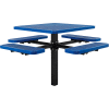 Global Industrial™ 46" Square Picnic Table, In Ground Mount, Expanded Metal, Blue