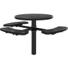 Global Industrial 46" Round Picnic Table, In Ground Mount, ADA Compliant, Black