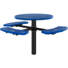 Global Industrial 46" Round Picnic Table, In Ground Mount, ADA Compliant, Blue