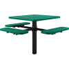 Global Industrial 46" Square Picnic Table, In Ground Mount, ADA Compliant, Green
